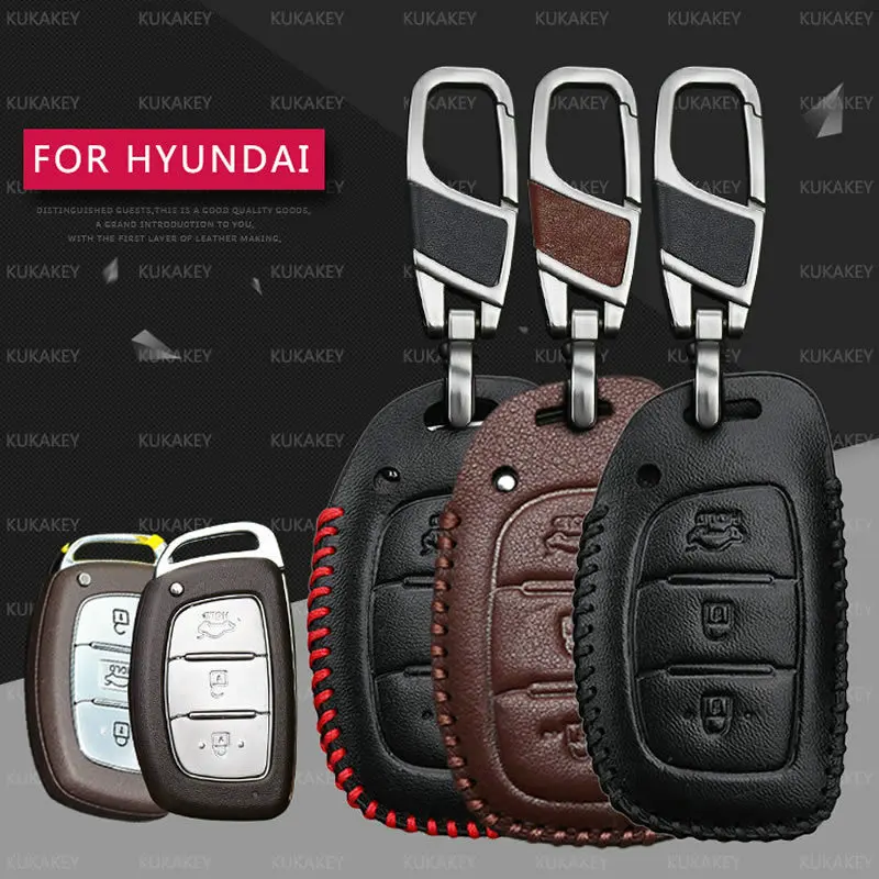 Автомобильный ключ чехол для hyundai i10 i20 i30 HB20 IX25 IX35 VERNA натуральная Кожанный
