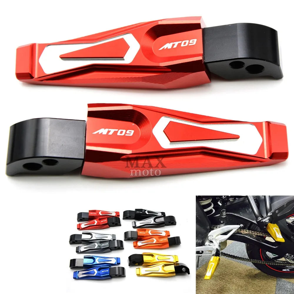 2016 free shipping CNC Aluminum Motorcycle Rear Passenger Foot Pegs Pedals Footrests For YAMAHA MT-09 mt-09 MT 09 2014 2015