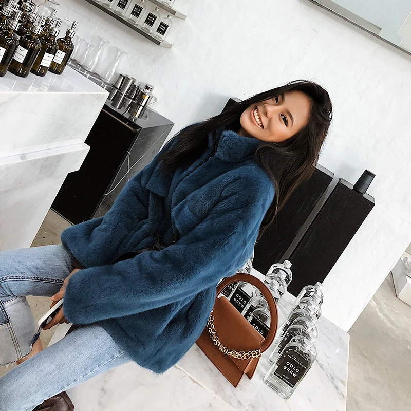

Real Fur Coat Women Clothes 2018 Autumn Korean Long Jacket Winter Coat Women Real Mink Fur Jackets Manteau Femme Hiver MY966