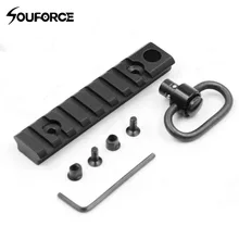 Американский черный поручень 1,25 дюйма адаптер для ремня 5 слотов Пикатинни цевье для винтовки секция 2,4" адаптер для ремня для охоты