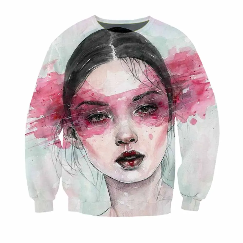 

Luck Harajuku Comic Thin Sweatshirts women 3d Print Chinese koii Cute Girl Tracksuits Casual Female Tops streetwear Sweatshirt