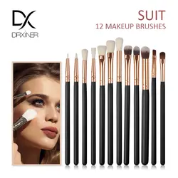 Drxiner 12 шт. кисточки для нанесения теней набор Pro pinceaux maquillage бровей Кисть для смешивания составляют расчёски для волос Мягкие синтетические