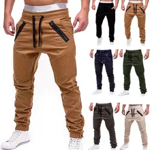 Men Cargo Pants Autumn Hip Hop Harem Joggers Pants New Male Trousers Mens Solid Multi-pocket Pants Skinny Fit Sweatpants
