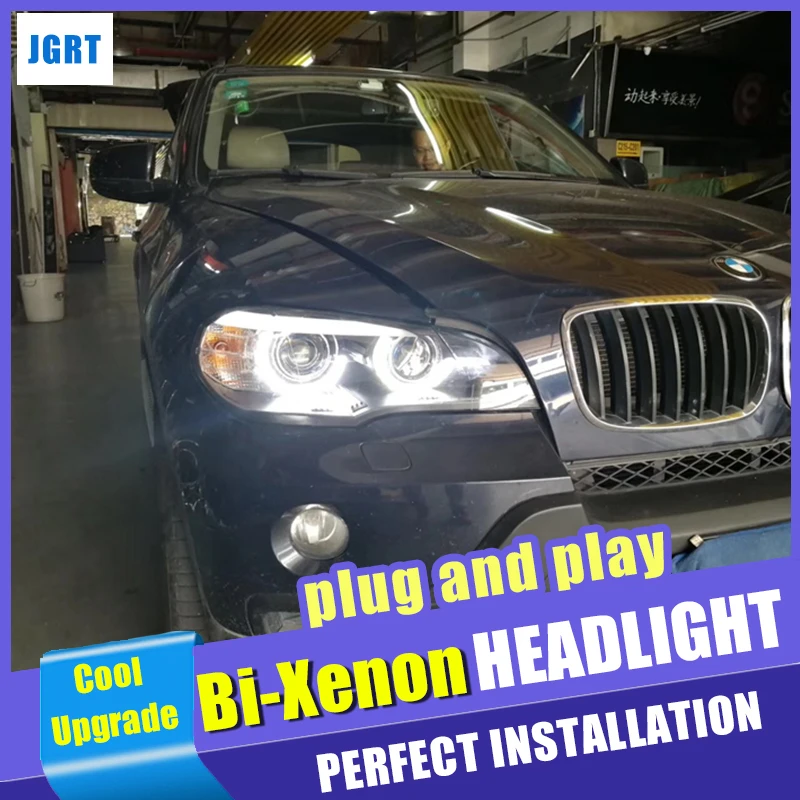 Автомобильный Стайлинг для BMW X5 E70 фары 2007-2013 для BMW X5 фара авто светодиодный DRL двойной луч HID Xenon bi xenon объектив