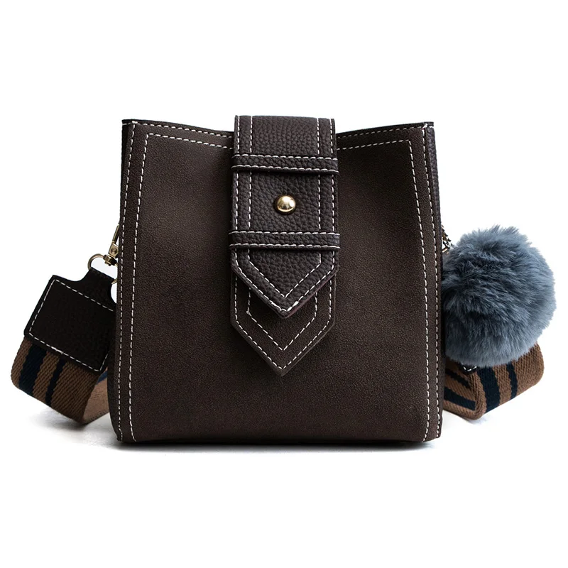 Модная женская сумка через плечо из искусственной замши, известный бренд, дизайнерская сумка через плечо с двойным ремешком, Высококачественная женская сумка-мессенджер - Цвет: Coffee