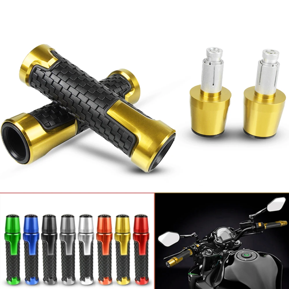

Universal Motorcycle Handlebar Hand Grip Moto Handle Grip with end Slider Plug For Kawasaki Z 1000 Z 750 R ABS Ninja 1000 ZX-11R