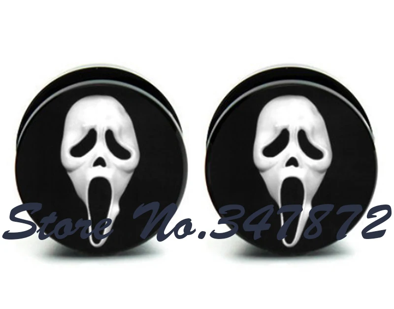 nick Pair of Acrylic SCREAM ear plug gauges tunnel screw on backse.jpg