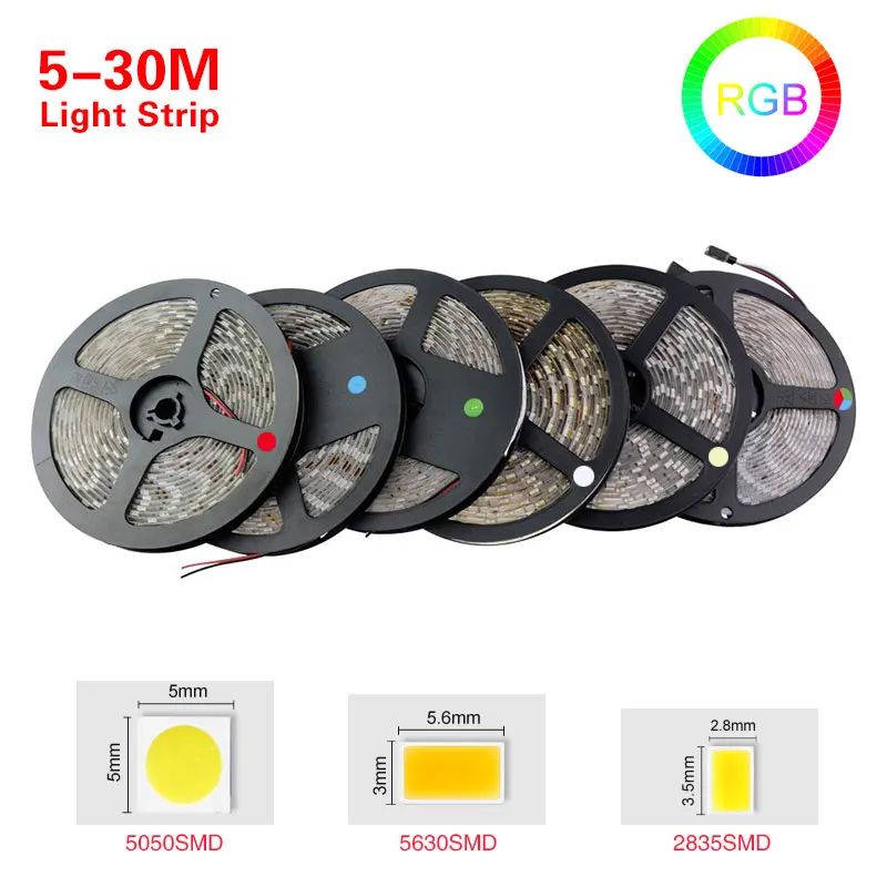 5 м 30 RGB светильник 5050 5630 светодиод 12 В fita Светодиодная лента Диодная для