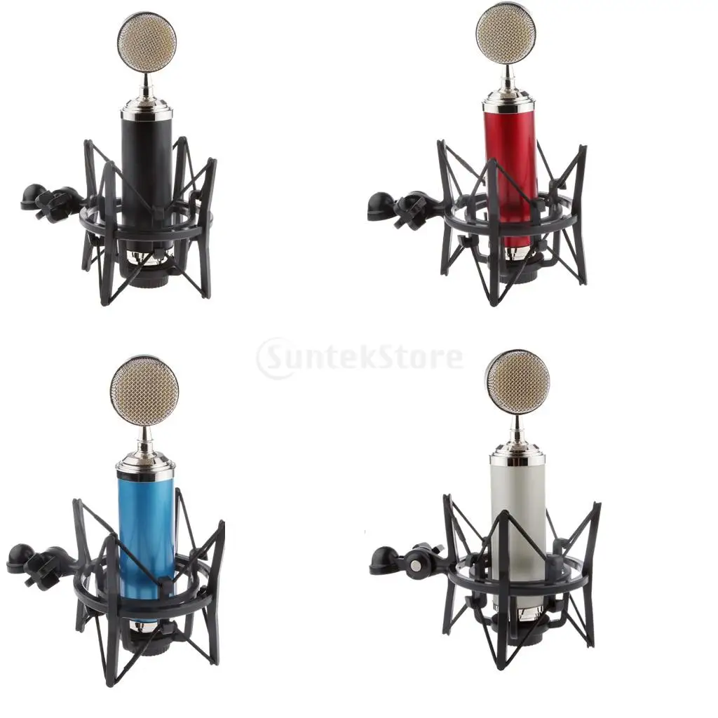 

Stylish Portable Boxed Microphone with Spider Shock Mount Filter Net for Home Studio Party DJ Music Accessory