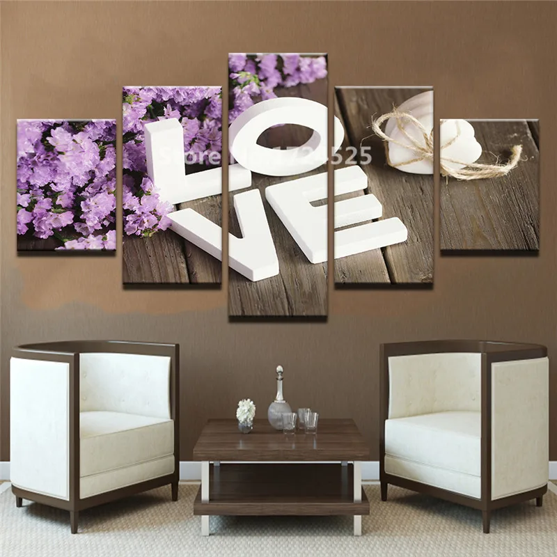 Modular-Pictures-Living-Room-Wall-Art-5-Piece-Purple-Hyacinth-Flower-Paintings-Home-Decor-Canvas-HD (2)