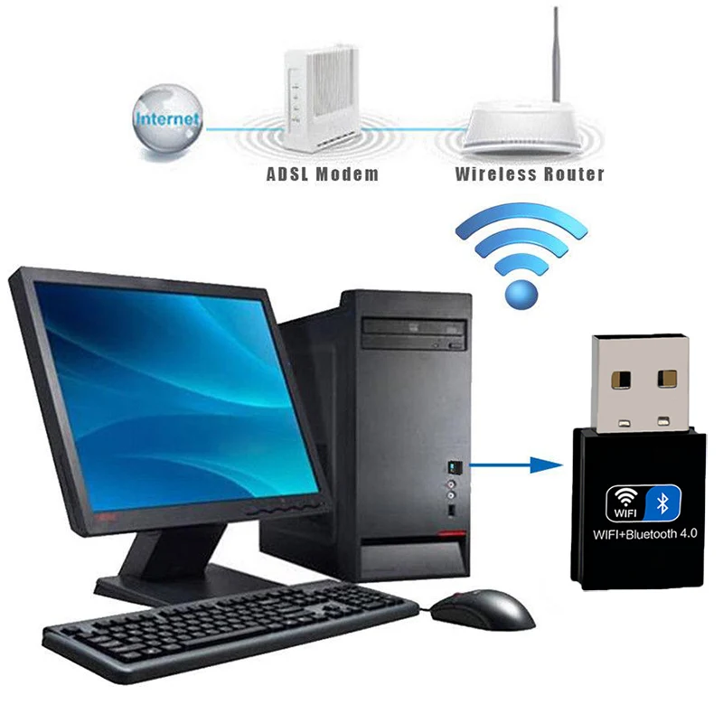 Беспроводной приемник VAORLO адаптер Bluetooth 4 0 мини USB Lan для компьютера поддержка Windows