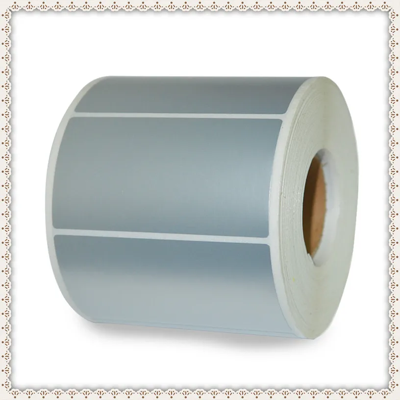 

70*40mm*1000 PET barcode paper matte silver label sticker for printing price tag/descriptions/instroductions