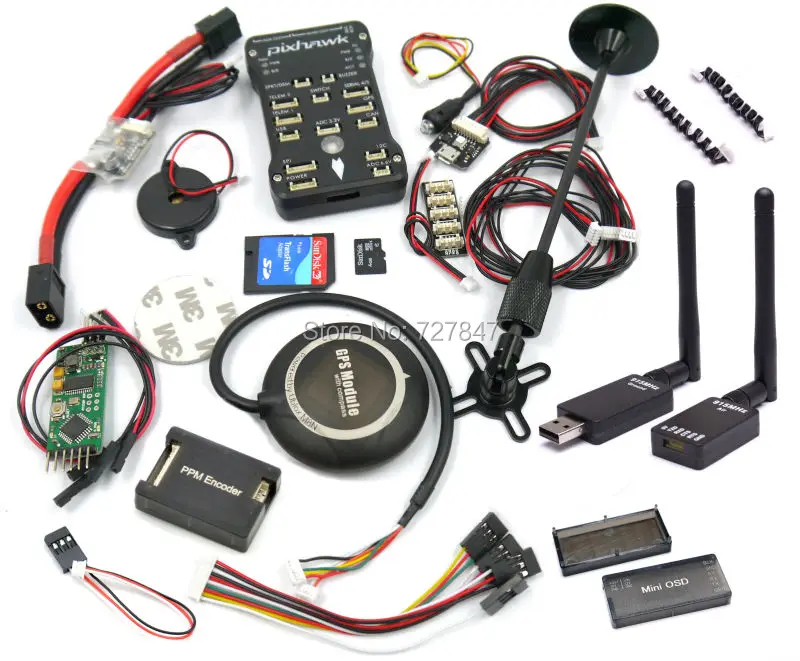 

Pixhawk 2.4.7(upgrated 2.4.6) PX4 Autopilot Flight Control /SD Card/Buzzer/I2C/RGB/PPM/M8N GPS /Minim OSD/PM/915 MHZ Telemetry