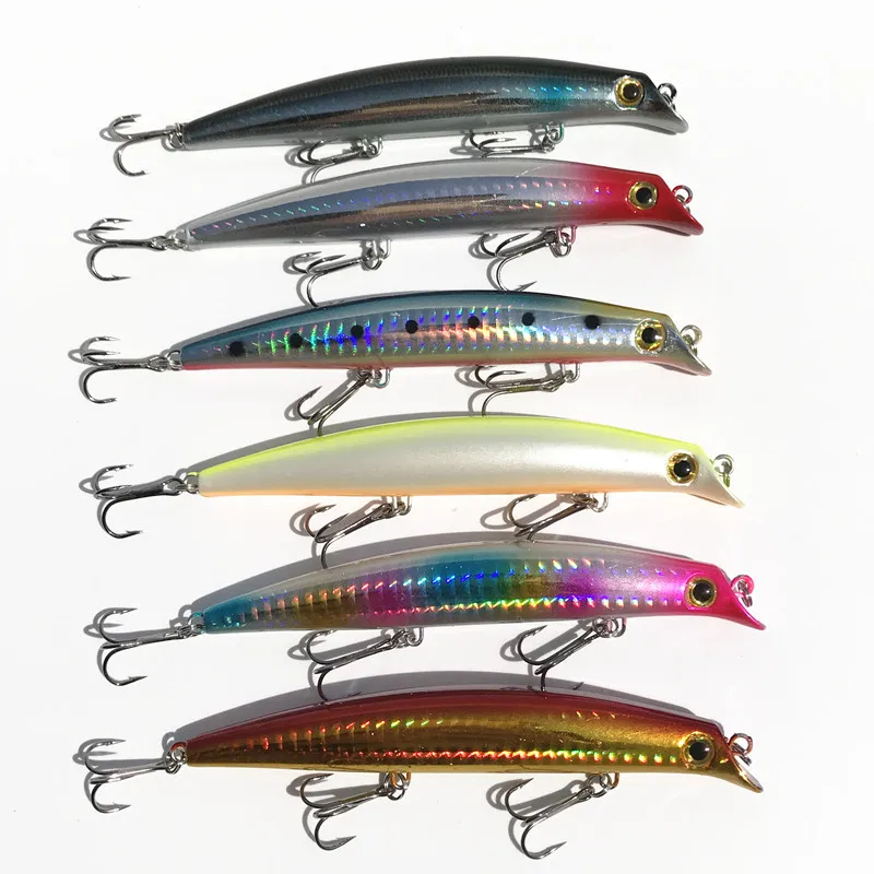 

Fishing Lure Minnow 12cm/14g Seawater Catch 0.2-0.5m Dive Attraction Bass Artificial Lures Hard Bait Lot 6 Pieces