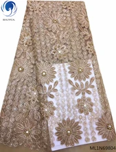 BEAUTIFICAL French lace fabric latest polyester nigerian lace fabric 2019 high quality lace sequins ML1N698 BEAUTIFICAL French lace fabric latest polyester nigerian lace fabric 2019 high quality lace sequins ML1N698