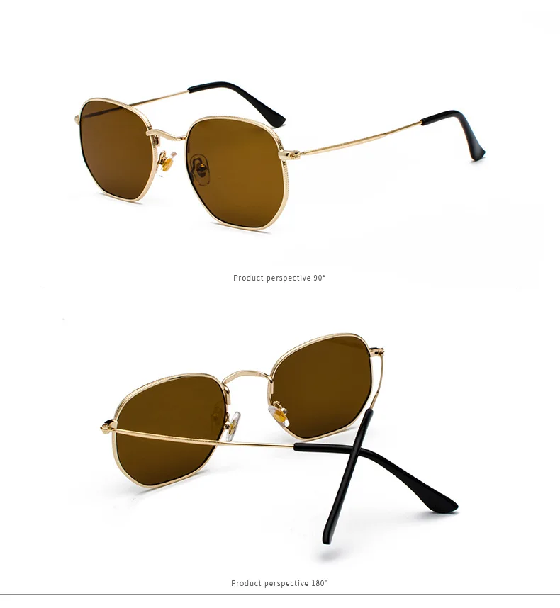 Vintage Sunglasses Men Square Metal Frame Sunglasses Pilot Mirror Classic Retro Sun Glasses Women Luxury Summer Eyewear