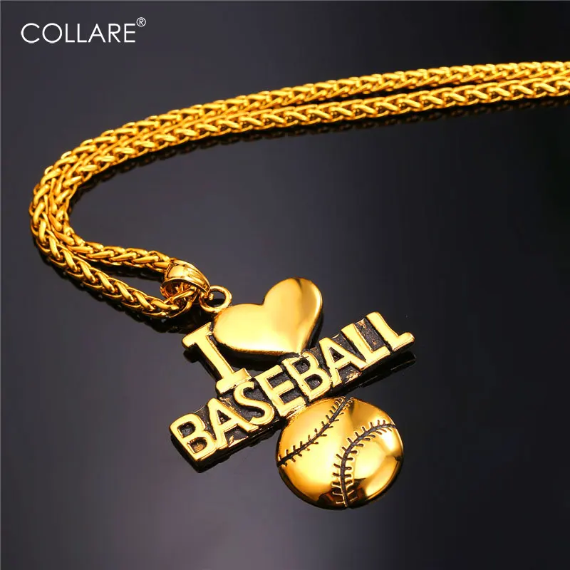 Collare Sport Gym Ball Pendant Men Gold Color Stainless Steel Fitness