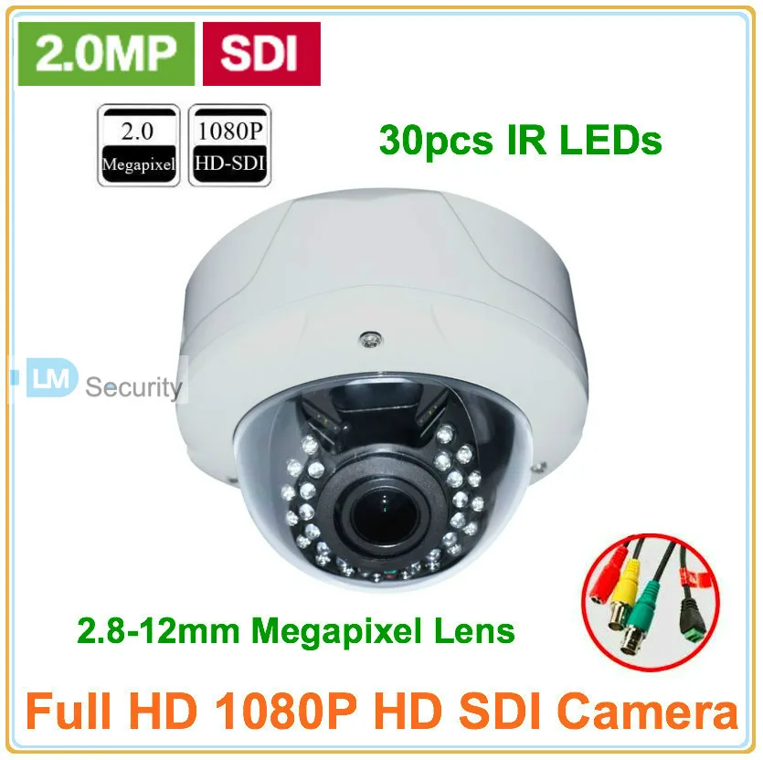 Lihmsek 1/2. 8 ''2.0MP COMS 1080 P HD-SDI 2,8-12 мм объектив 30 шт. IR светодиоды 2.0MP COMS 1080 P HD-SDI 2,8-12 мм объектив 30 шт. IR камера HD SDI
