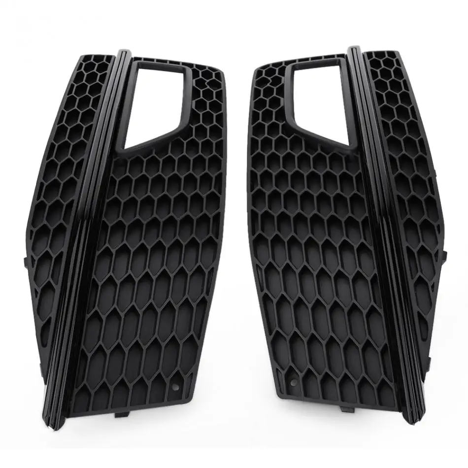 

Front Lower Bumper Pair of Front Lower Bumper Fog Light Cover Grill Grille for Audi A4 S-Line S4 2013-2015 Matte Black