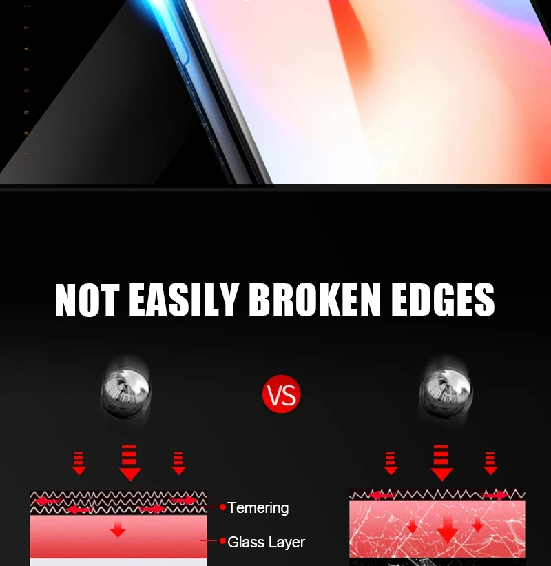 Artisome Glass on the For iPhone 6 6s Screen Protector 6D Edge Full Cover Protective Glass on the For iPhone X 10 7 8 Plus       (2)