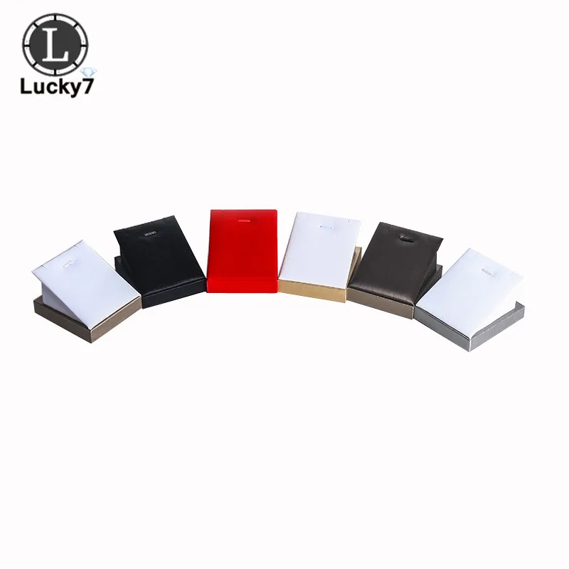 

Wholesale Lot PU Leather Velvet Pendant Display Stand Necklace Display Holder Pendant Props Jewelry Display Bracket For Pendant