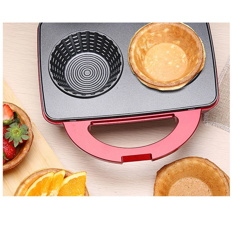  DMWD Double-sided Heating Waffle Maker DIY Waffle Bowl Machine Ice Cream Cone Machine Breakfast Cre