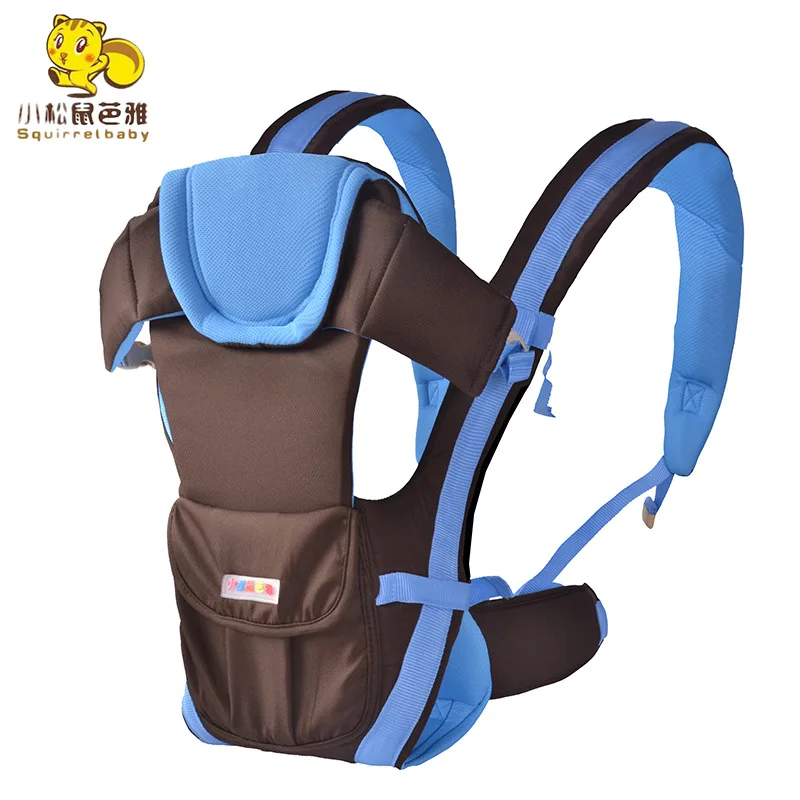 Birrelbaby 0-30 месяцев дышащая Передняя детская переноска 4 в 1 младенческий Удобный слинг рюкзак сумка обертывание ребенка - Цвет: blue