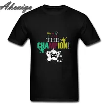 Who am I am the Champion Camiseta de algodón 100% cuello redondo Camiseta Vintage de moda de manga corta para hombres Tops regalo del Día del Padre