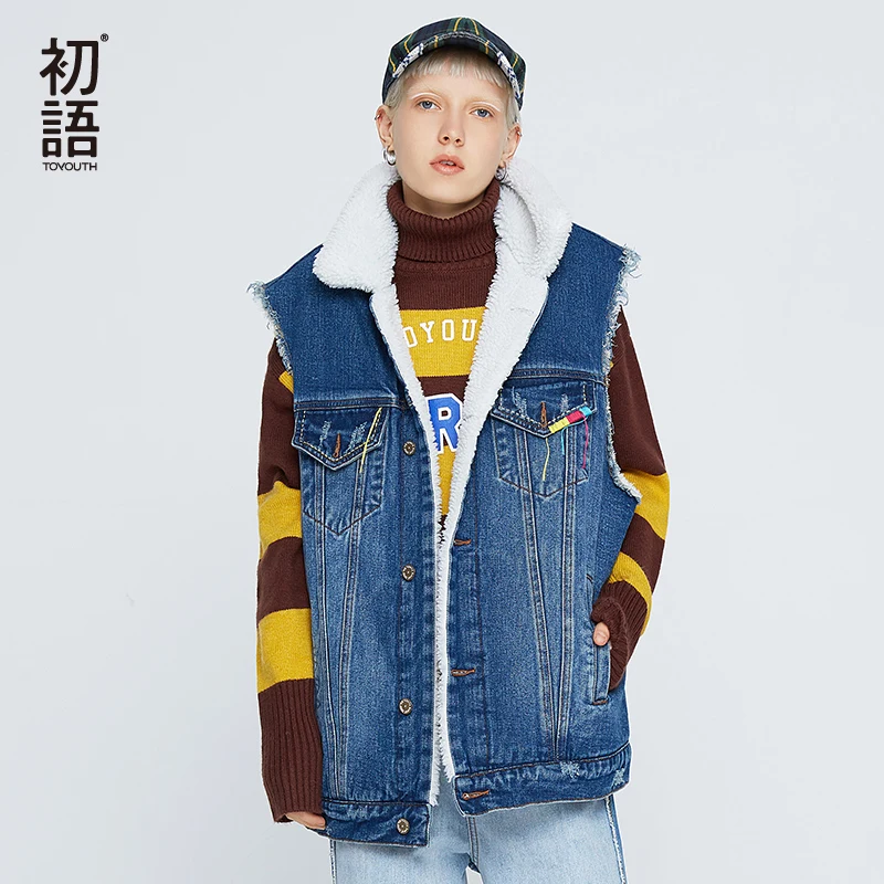 

Toyouth Embroidery Denim Women Thickening Short Jacket Warm Streetwear Cropped Casual Blue Bomber Jackets Harajuku 2019