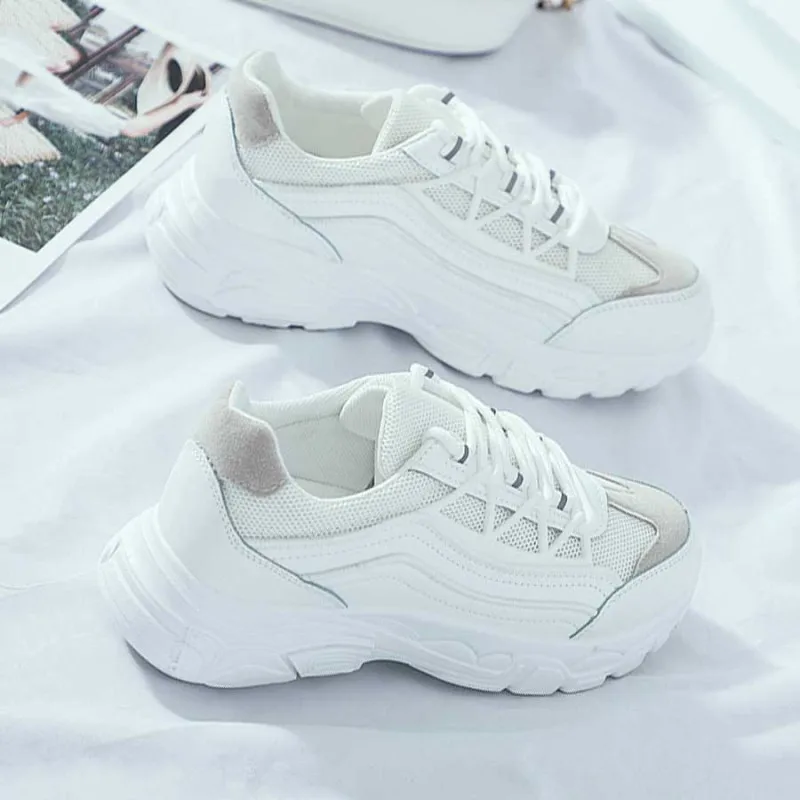 

Platform Sneakers 2019 Fashion Spring Autumn Female Chunky Causal Shoes Woman Mesh Platform Shoes Breathable Women Sneakers