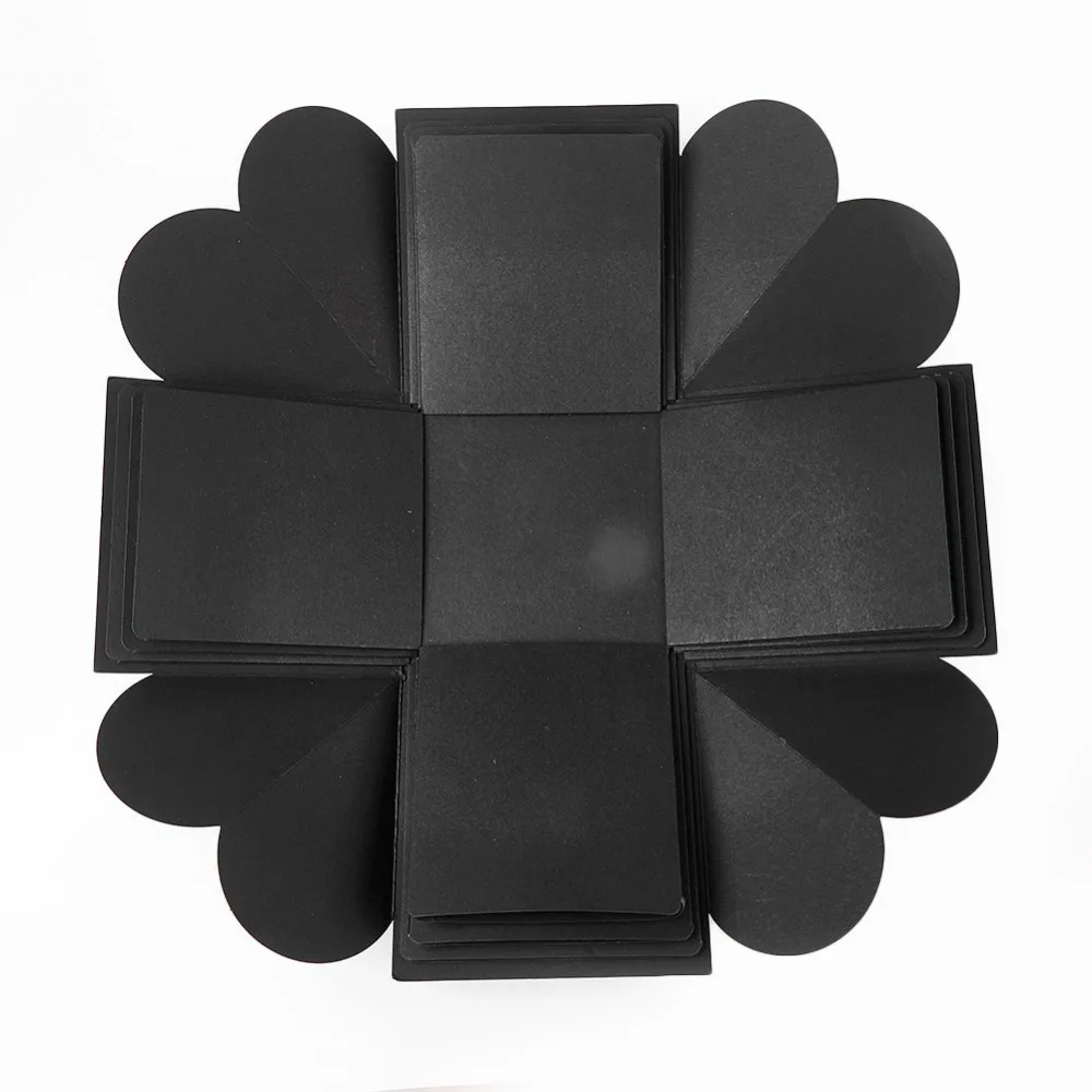 Креативная черная коробки для подарков "сделай сам" Взрыв любовь памяти с многослойным покрытием сюрприз фотоальбом как день рождения
