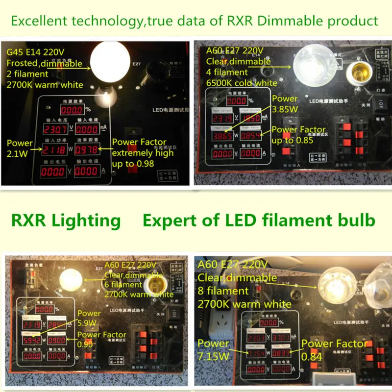 RXR 6 шт./лот E14 2 Вт 4 Вт 6 Вт затемняемый Светодиодный светильник в виде свечи/с изогнутым кончиком B10 матовый Edison Ретро Светодиодный светильник накаливания 120V230V