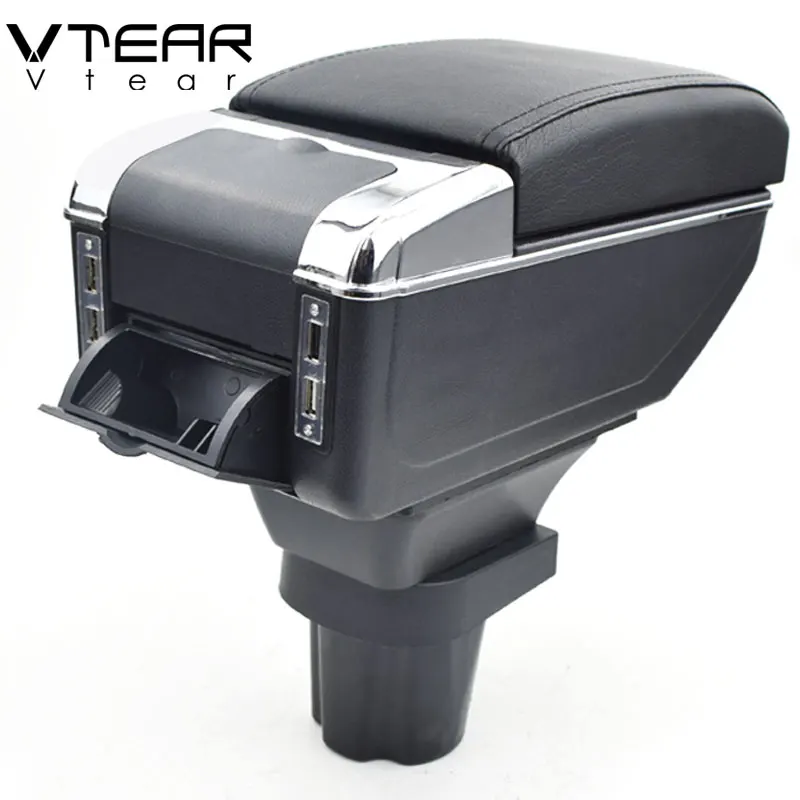 

Vtear For honda crz armrest box USB Charging heighten Double layer central Store content cup holder ashtray accessories 10-18
