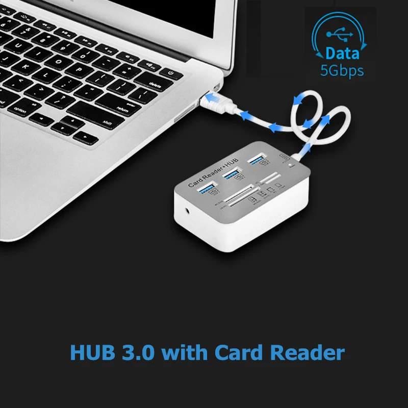 All In One USB Hub 3 0 Combo High Speed Card Reader MS M2 SD TF 2