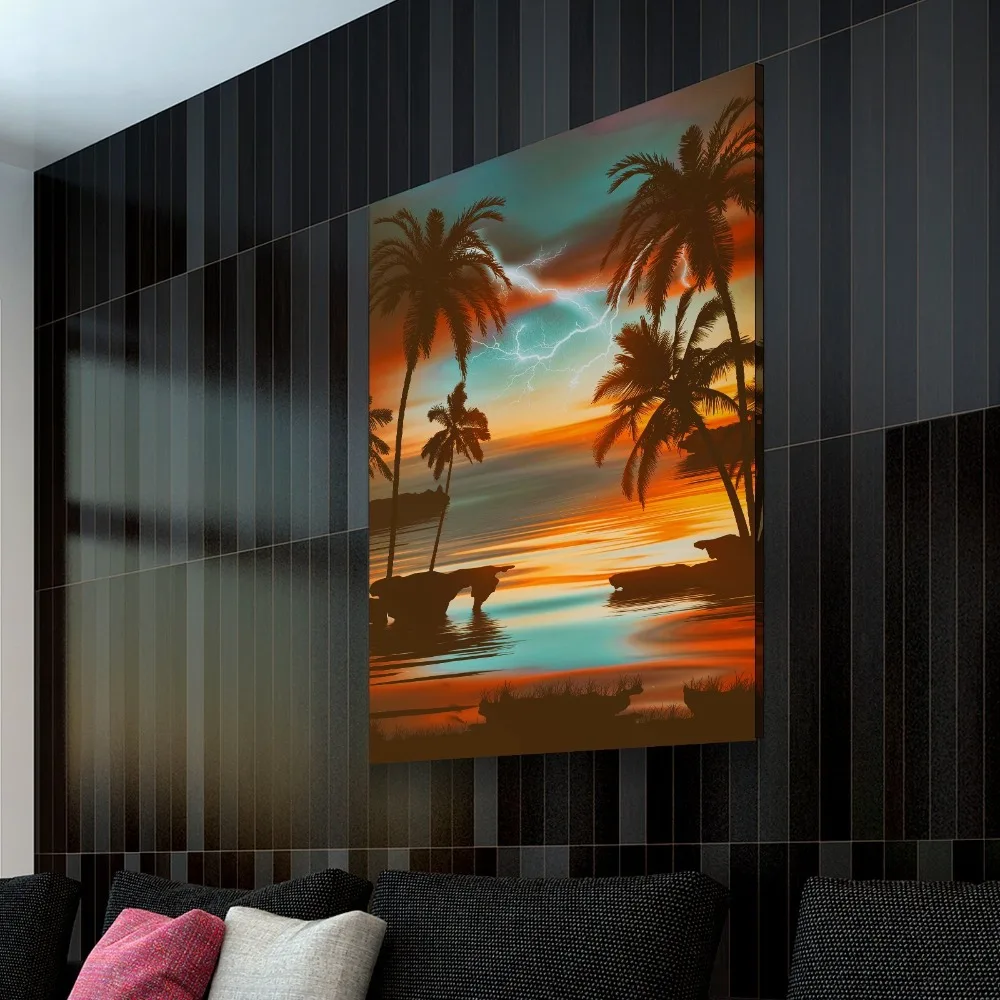 

Nordic Poster Beautiful Landscape During Sunset Painting Canvas Wall Art Picture Home Decoration Living Room Canvas Painting