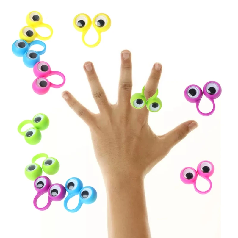 

New 10 Pcs Eye Finger Puppets Eye Rings Kids Baby Toys Gift Slime Accessories