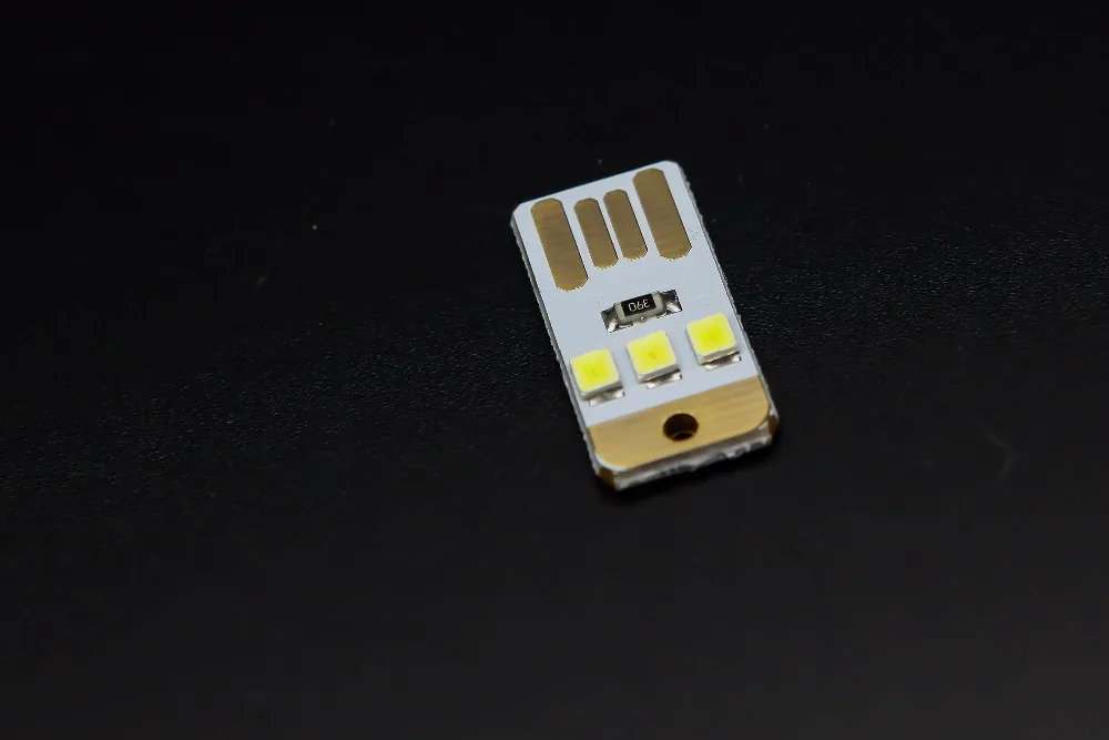 

5 Pcs Mini Portable Pocket Card Lamp Bulb Led Keychain Mini 3 LED Night Light Portable USB Power One-Sided