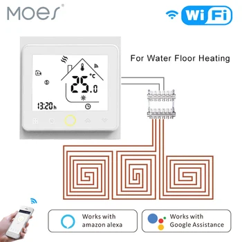 

WiFi Thermostat Temperature Controller LCD Touch Screen Backlight for Water floor Heating Works with Alexa Google Home 3A