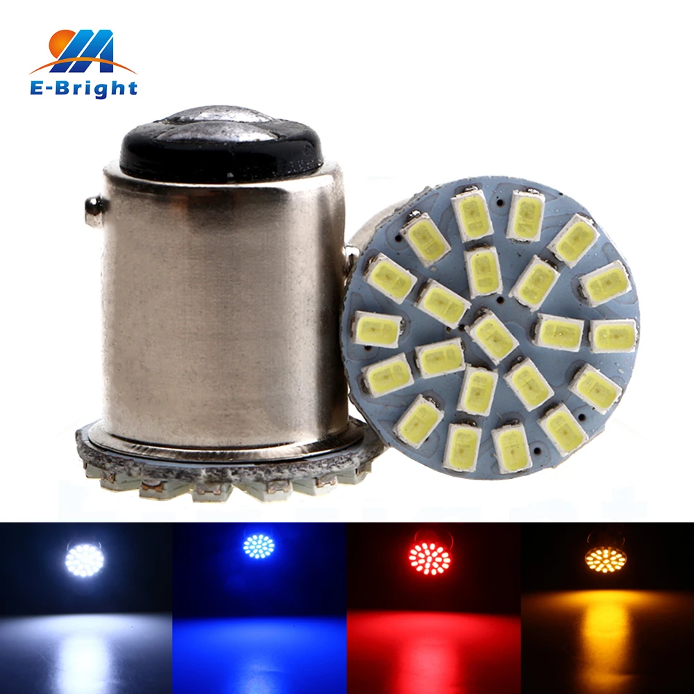 

50pcs 12V 1206 Led Chips 22 SMD Bulbs 1157 BAY15D Car Backup Reverse Turn Light Brake Lights White Red Amber Blue