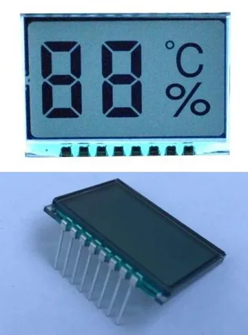 8PIN TN положительный 2-знака после запятой сегмент ЖК-дисплей Панель с Температура символ влажности белый/желтый и зеленый цвета/синий Подсветка 3V