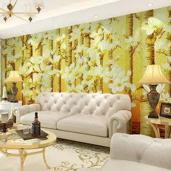 

Large Wall Papers Painted Tree Photo Wallpaper Mural 3 D Living Room Bedroom Hotel Home Decor Self Adhesive Vinyl/Silk Wallpaper