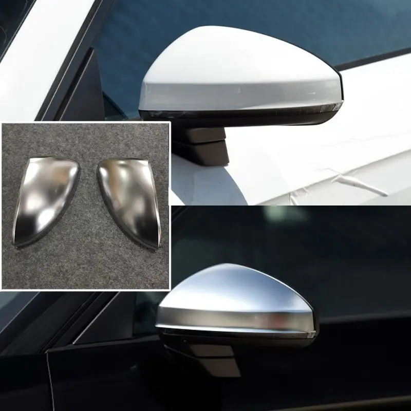 2pcs Silver ABS Chrome Side View Mirrors Replacement Caps Cover For