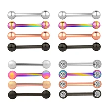 2Pcs 14G Sexy Crystal Barbell Dangle Nipple Rings Shields Bars Piercings Clear Colorful Piercing Nipple for Women Body Jewelry