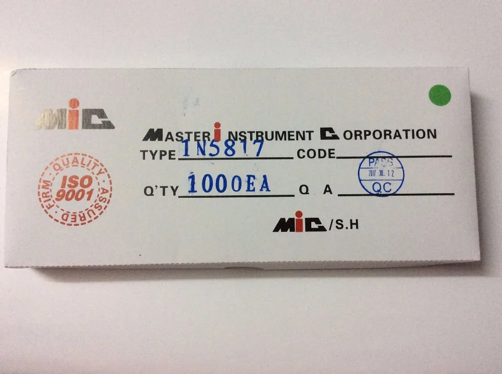 1000 шт./кор. совершенно новый выпрямительный диод 1N5817 1N5818 DO-41 MIC DIP 1N-5817 1N-5818 |