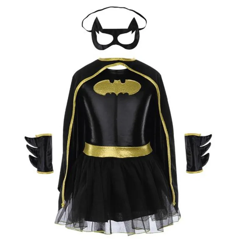 Girls Batman Halloween Costumes Fancy Tutu Dress Batgirl Kids Costume