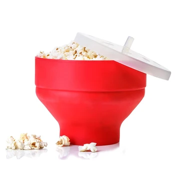 

High quality Popcorn Maker DlY Collapsible Silicone Microwave Hot Air Popcorn folding Silicone tools