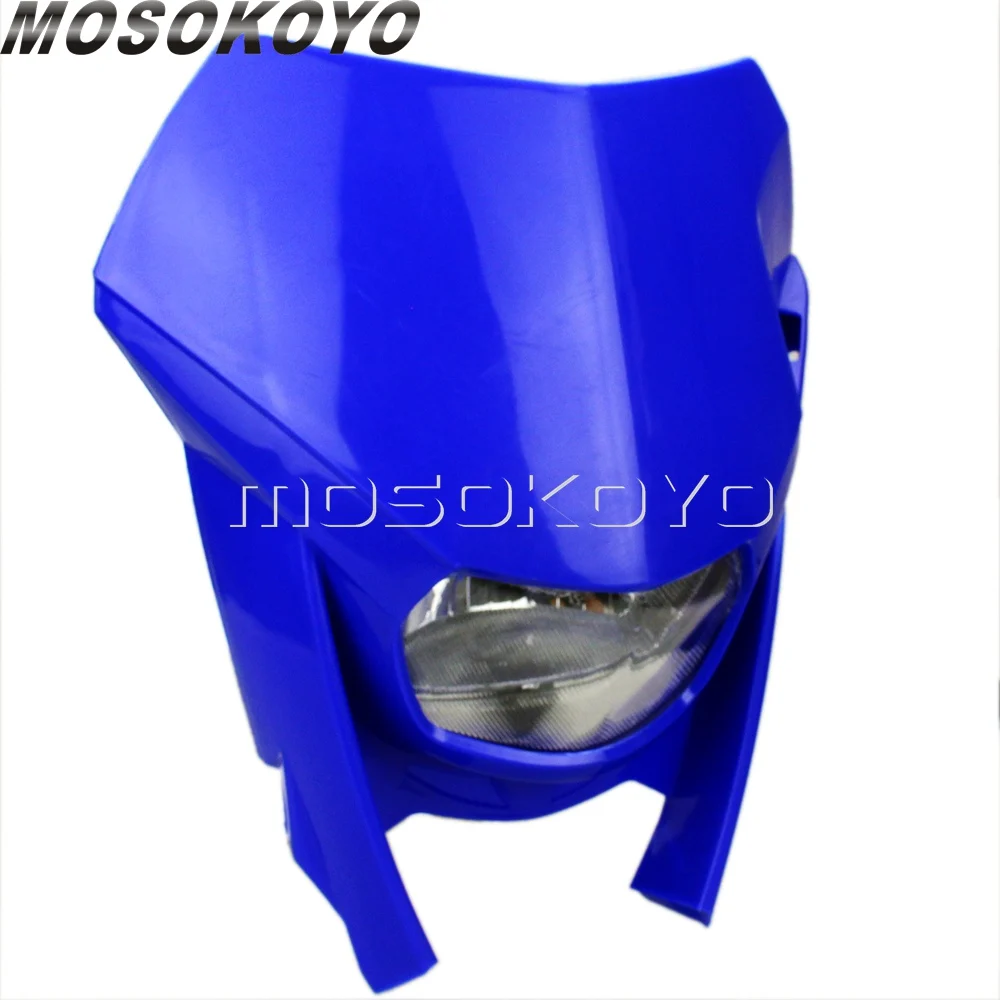 H4 35 Вт красная фара обтекатель внедорожных мотоциклов фара ENDURO для Yamaha Honda XR CRF 125 CRM FMX 250 450 200 650 - Цвет: blue