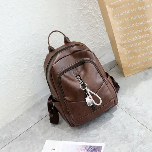 

Fashion Women’s Genuine Leather Backpack Anti-Theft Rucksack School Shoulder Bag Black/Brown 2019 New in Fashion