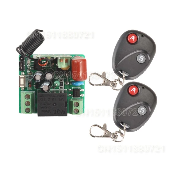 

AC220V 1CH Mini Size Wireless Remote Switch Receiver With 2PCS Transmitter For Light Lamp LED SMD ON OFF Working Way Adjustable