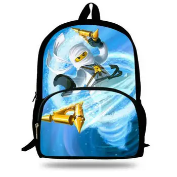 

16-Inch Popular Children School Bag Kids Printing Cartoon Backpack Hero Superman Characters Ninjago Bag For Kids Boys Girls